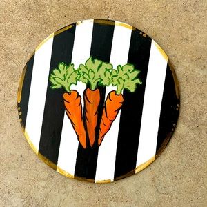 Round Wooden Easter Wreath Sign, Easter Wreath Attachment, Carrots Wreath Sign